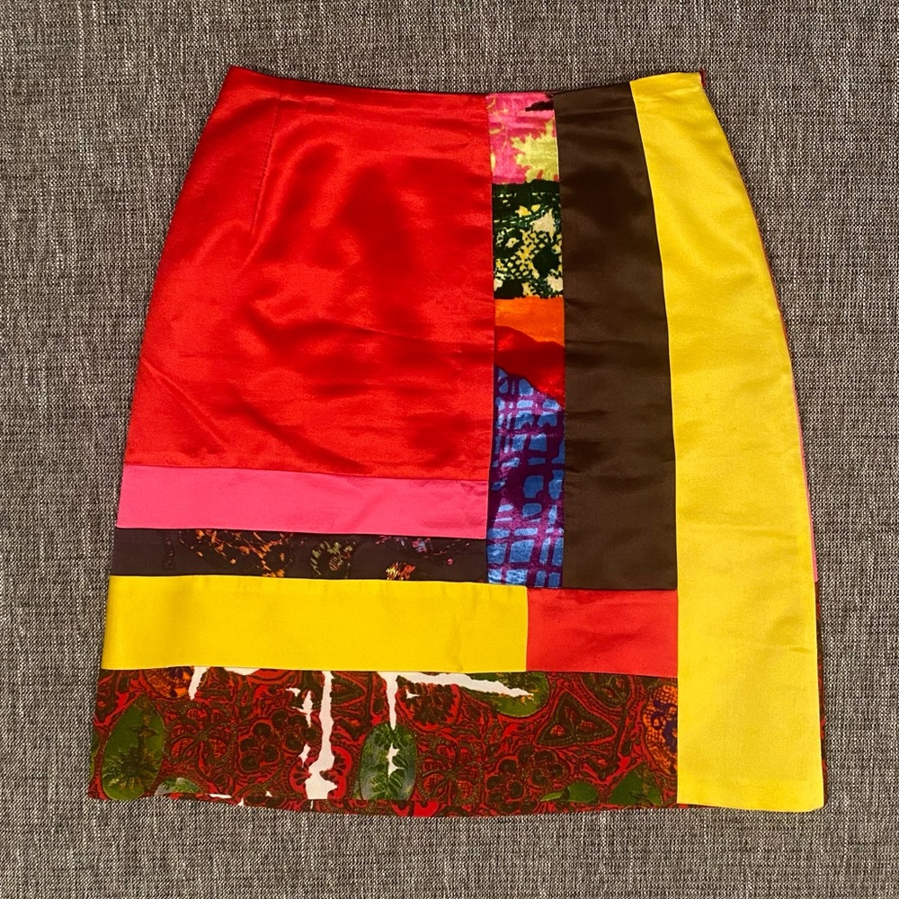 Vintage Christian Lacroix Bazar Silk Patchwork Skirt